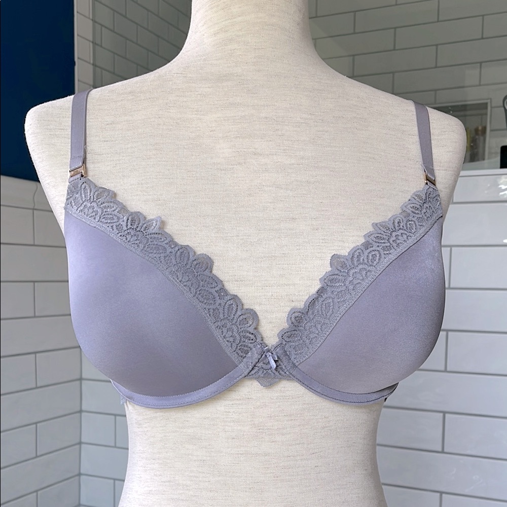 Aerie Lavender Lace Trim Underwire Bra